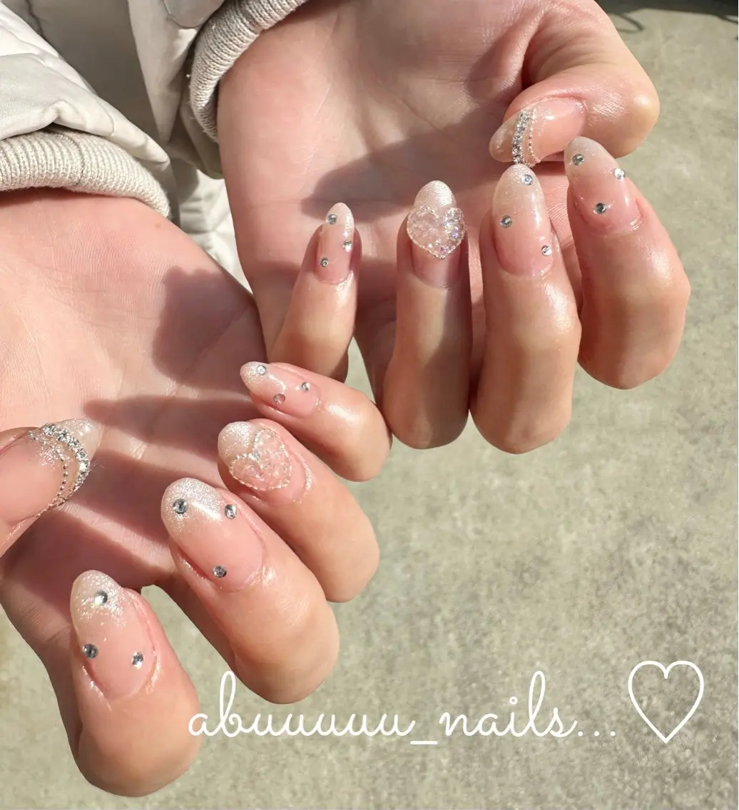 ネイル ワンホンネイル ブライダルネイル ハンドネイル abuuuuu nailsのネイルデザイン
