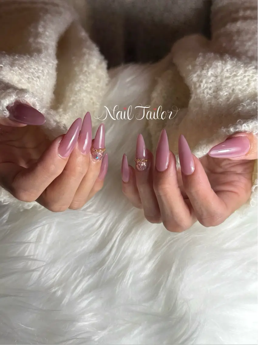 ネイル 長さ出し ロングネイル ワンカラーネイル スカルプネイル 春ネイル ハンドネイル NailTailor ネイルテイラーのネイルデザイン