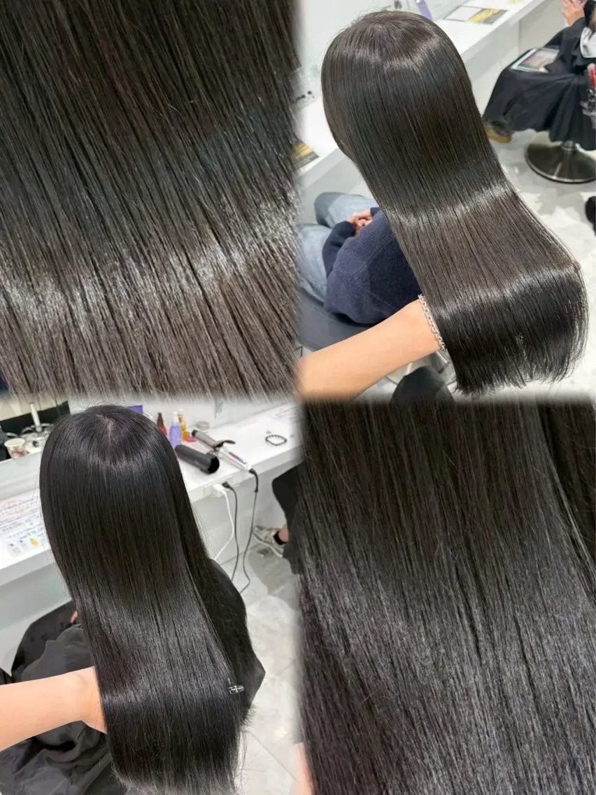 ロング グレージュ🩶/韓国 /赤み消しカラー♬のヘアスタイル