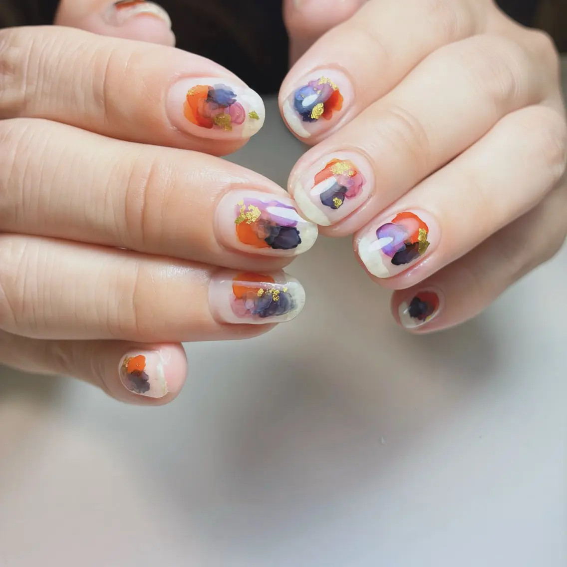 ネイル フットネイル 氷ネイル・うるうるネイル マグネットネイル ニュアンスネイル シンプルネイル ハンドネイル nail salon anoneのネイルデザイン