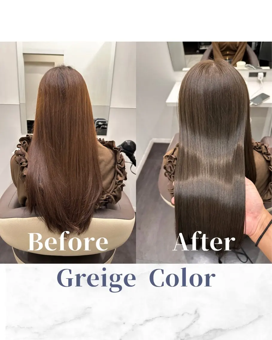 ロング カラー 透明感カラー グレージュ オレンジ 髪質改善 トリートメント カット ヘアカラー トリートメント 【美髪矯正 /髪質改善】RINのヘアスタイル