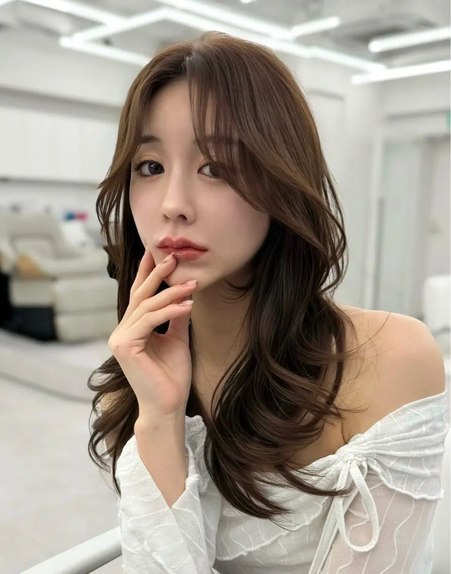 ロング カラー カット ヘアカラー トリートメント ヘアセット 顔まわりの神様✨ 透明感カラー藤嶋秀幸のヘアスタイル
