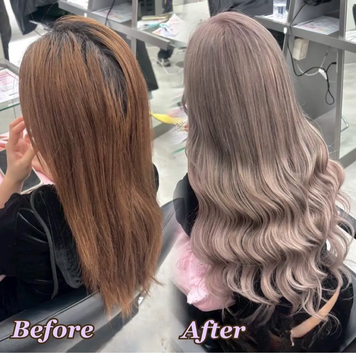 ヘアカラー エクステ ヘアメ🎀ハイトーン 🩵エクステ🪄しほのヘアスタイル