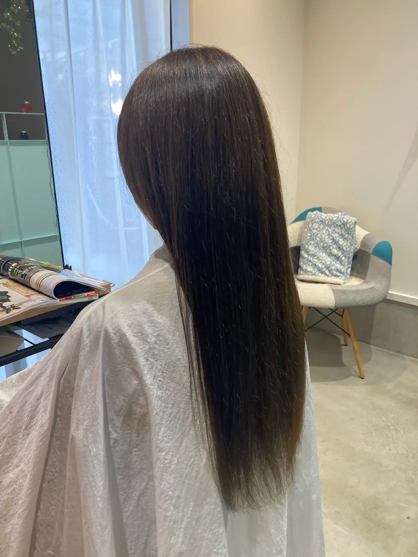 カラー アッシュ ミント ヘアカラー 折本 沙織のヘアスタイル