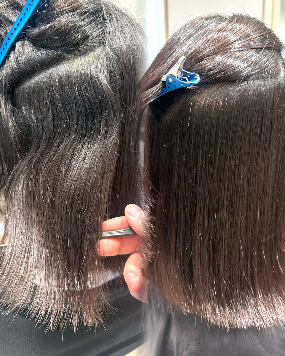 ミディアム カラー 縮毛矯正 カット 縮毛矯正 トリートメント ヘッドスパ ヘアセット 朝ラク縮毛矯正 ブリーチ矯正/吉田のヘアスタイル