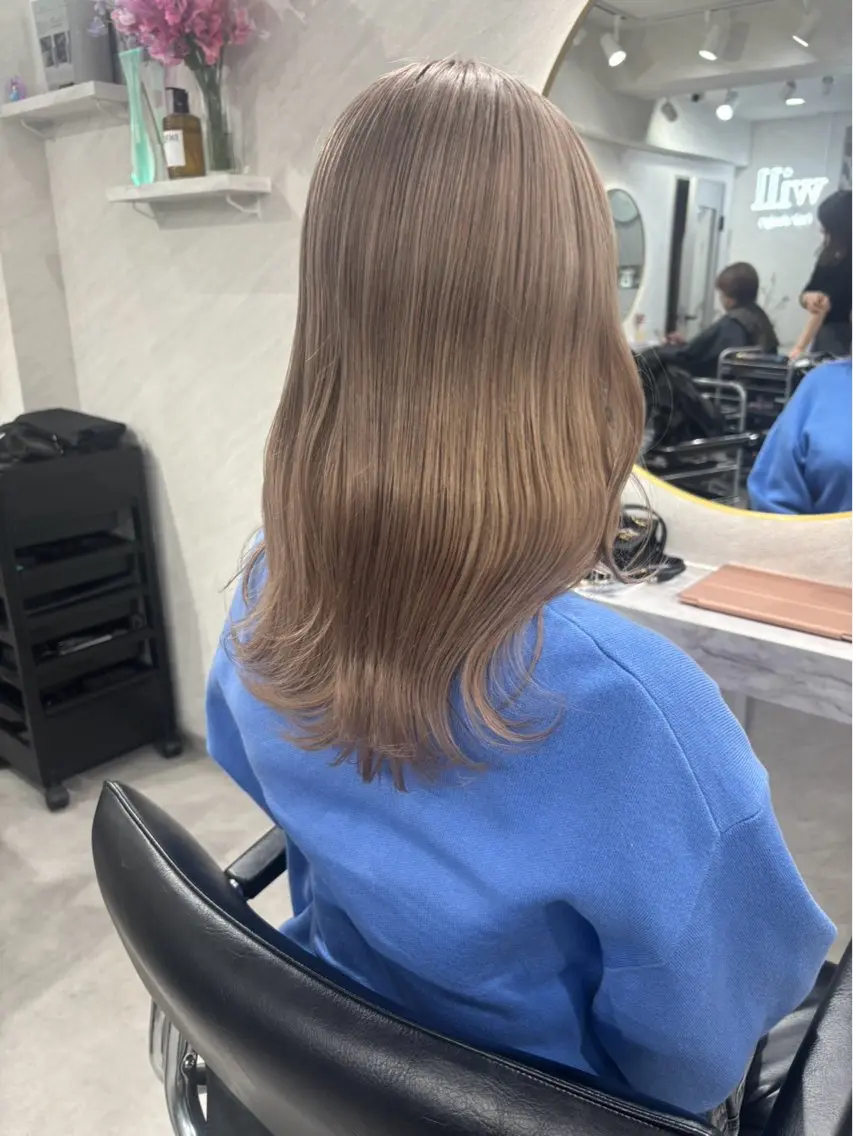 セミロング カラー ヘアカラー トリートメント 髪質改善will hairdesignのヘアスタイル