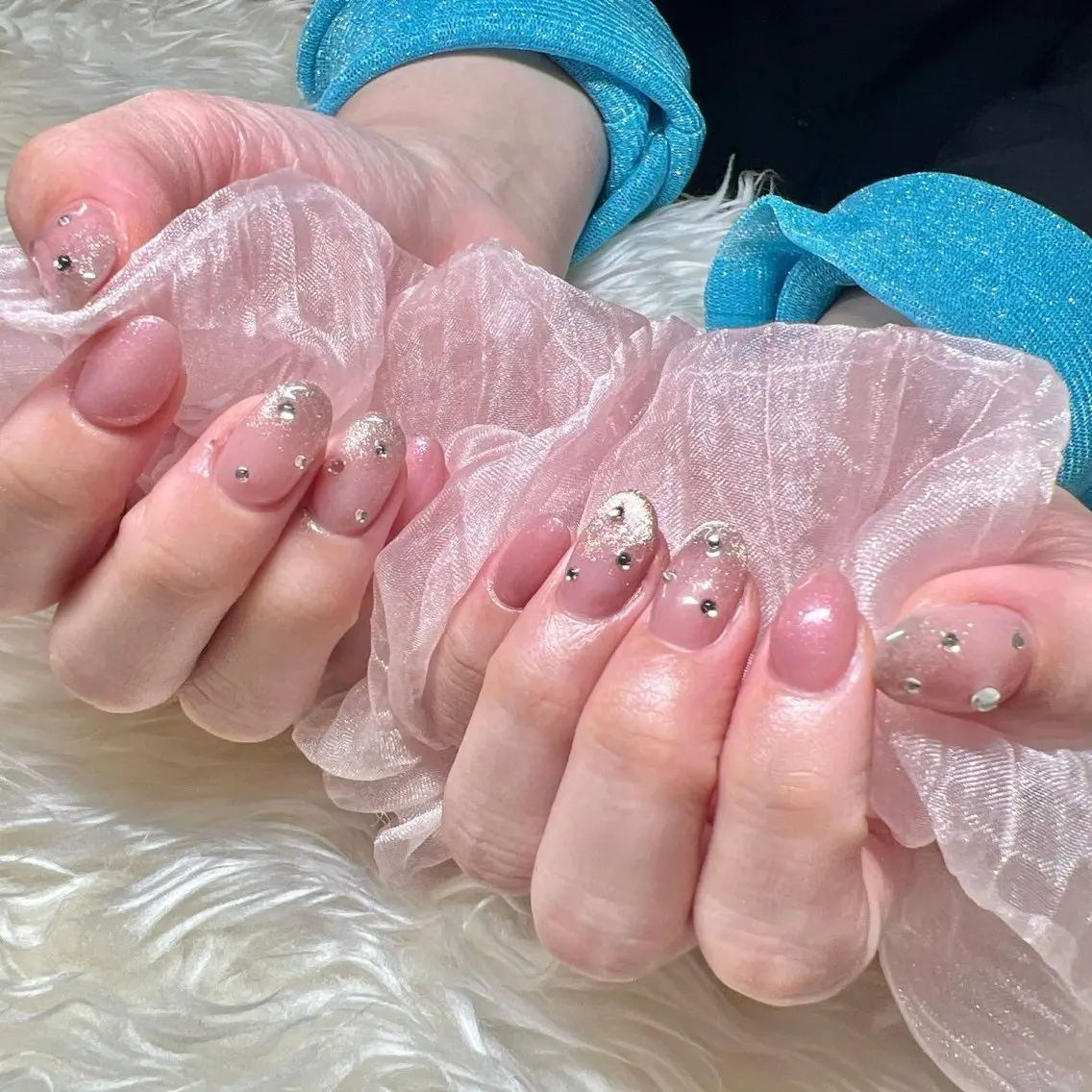 ネイル 長さ出し フレンチネイル ジェルネイル グラデーション 韓国ネイル ハンドネイル Nail&eye Belire 新宿のネイルデザイン