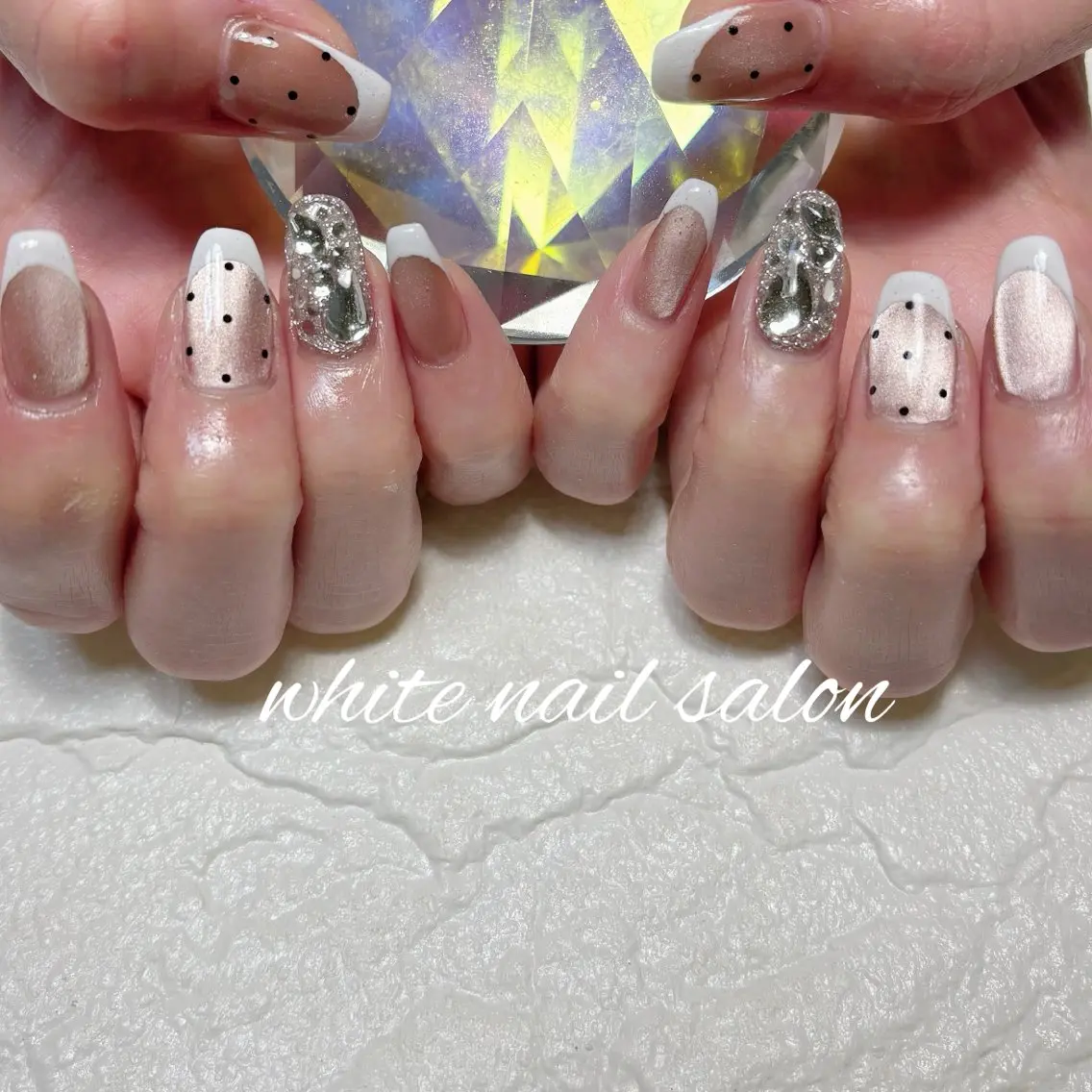 ネイル フットネイル ラメ(グリッター) 持ち込み ハンドネイル white nail salonのネイルデザイン