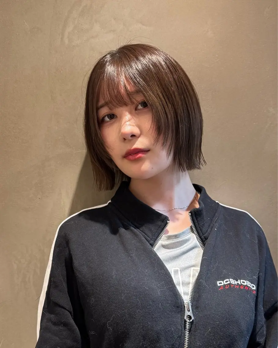 ショート ボブレイヤー ボブ レイヤーカット 小顔カット カット ヘアカラー トリートメント ボブ/レイヤー/パー マ/立川/KOKIのヘアスタイル