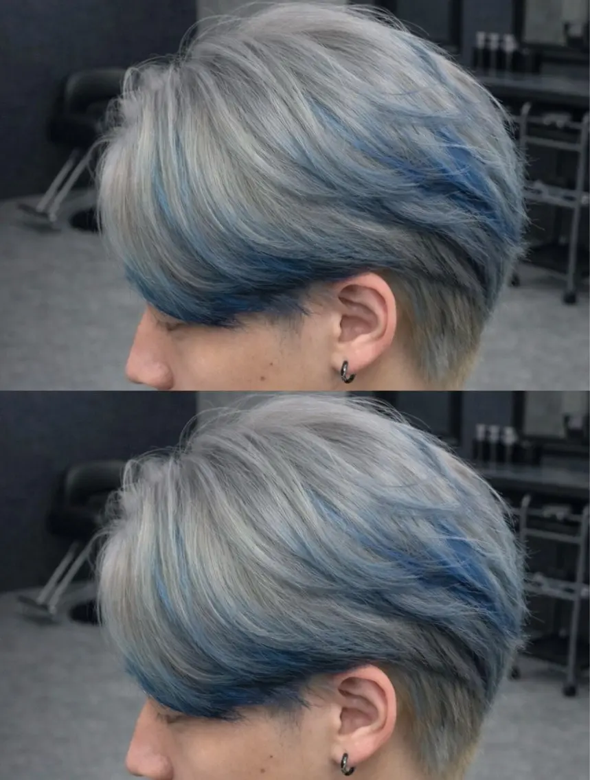 ミディアム カラー ヘアアレンジ ミディアムパーマ カット パーマ トリートメント ヘッドスパ ヘアセット メンズフェザーパーマ 💫曲がる縮毛矯正のヘアスタイル