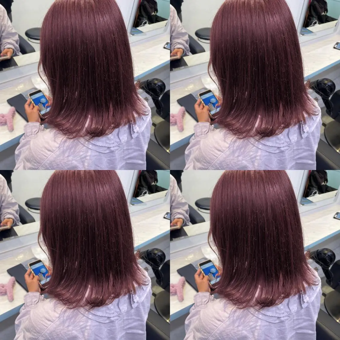 ミディアム カット ヘアカラー トリートメント 顔周りレイヤー/新宿 /モテ艶カラー/航介のヘアスタイル