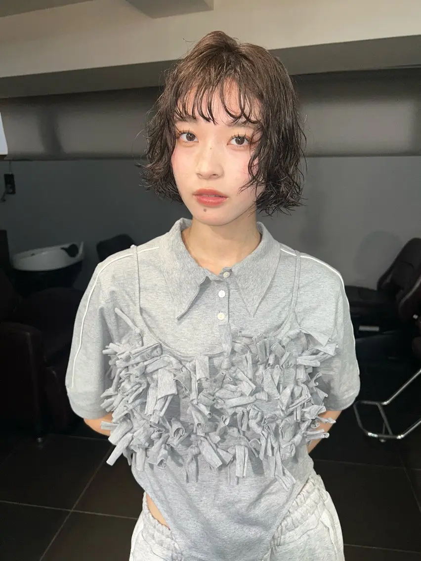 💟レディースカット+パーマ💟(コテ巻き風パーマ・レイヤーパーマ・ニュアンスパーマ)鎖骨下+1000円の写真