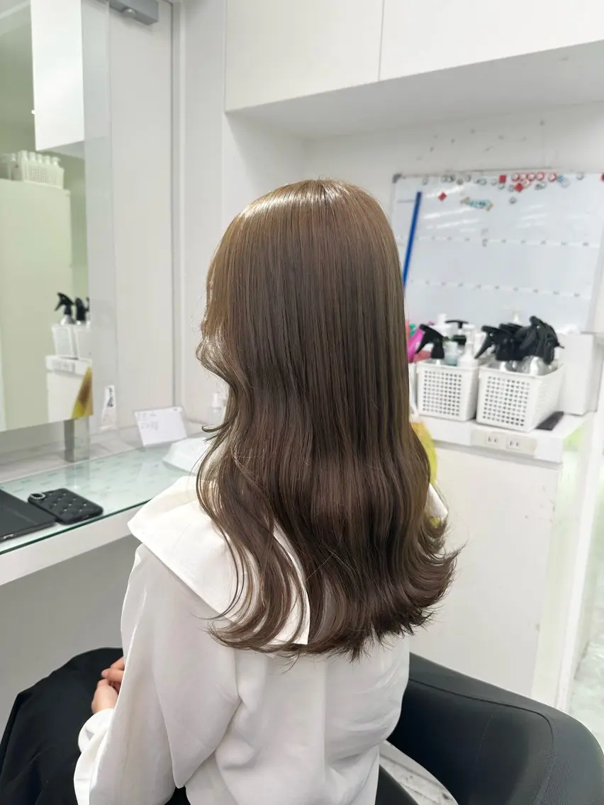 セミロング カラー ヘアアレンジ ヘアカラー トリートメント ヘアセット ダブルカラー｜ なおき｜池袋美容師のヘアスタイル