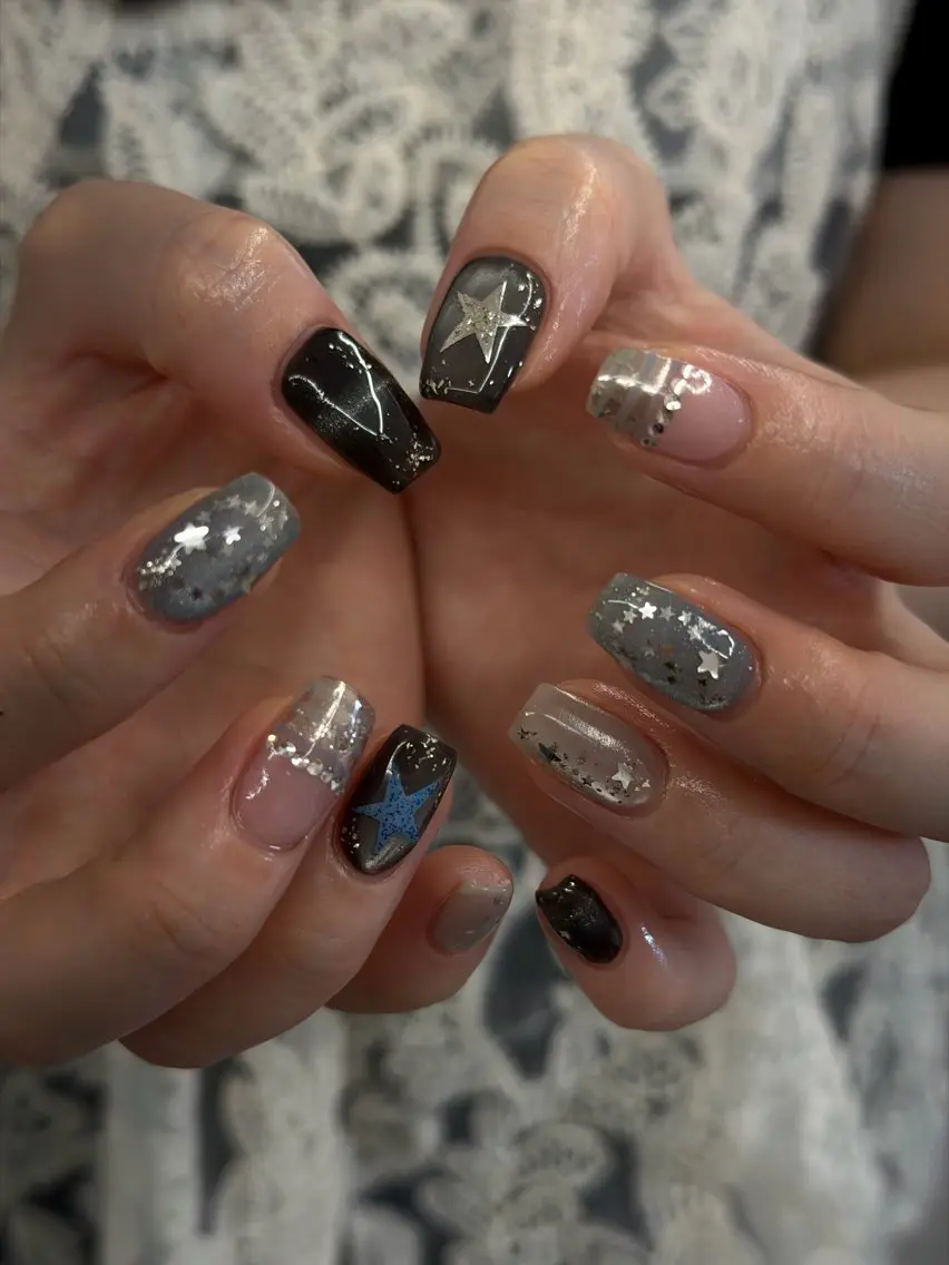 ネイル ジェルネイル マグネットネイル ニュアンスネイル パラジェル リボン ハンドネイル ハンドケア Bana_ Nailのネイルデザイン