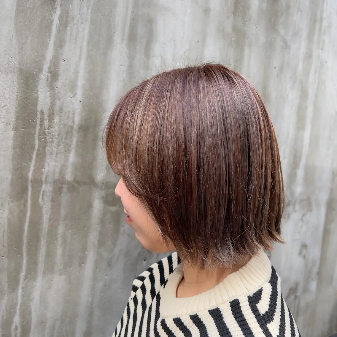 ミディアム カラー ハイライトカラー ボブ ハイライト 🍇おぐら めぐみ🍇のヘアスタイル