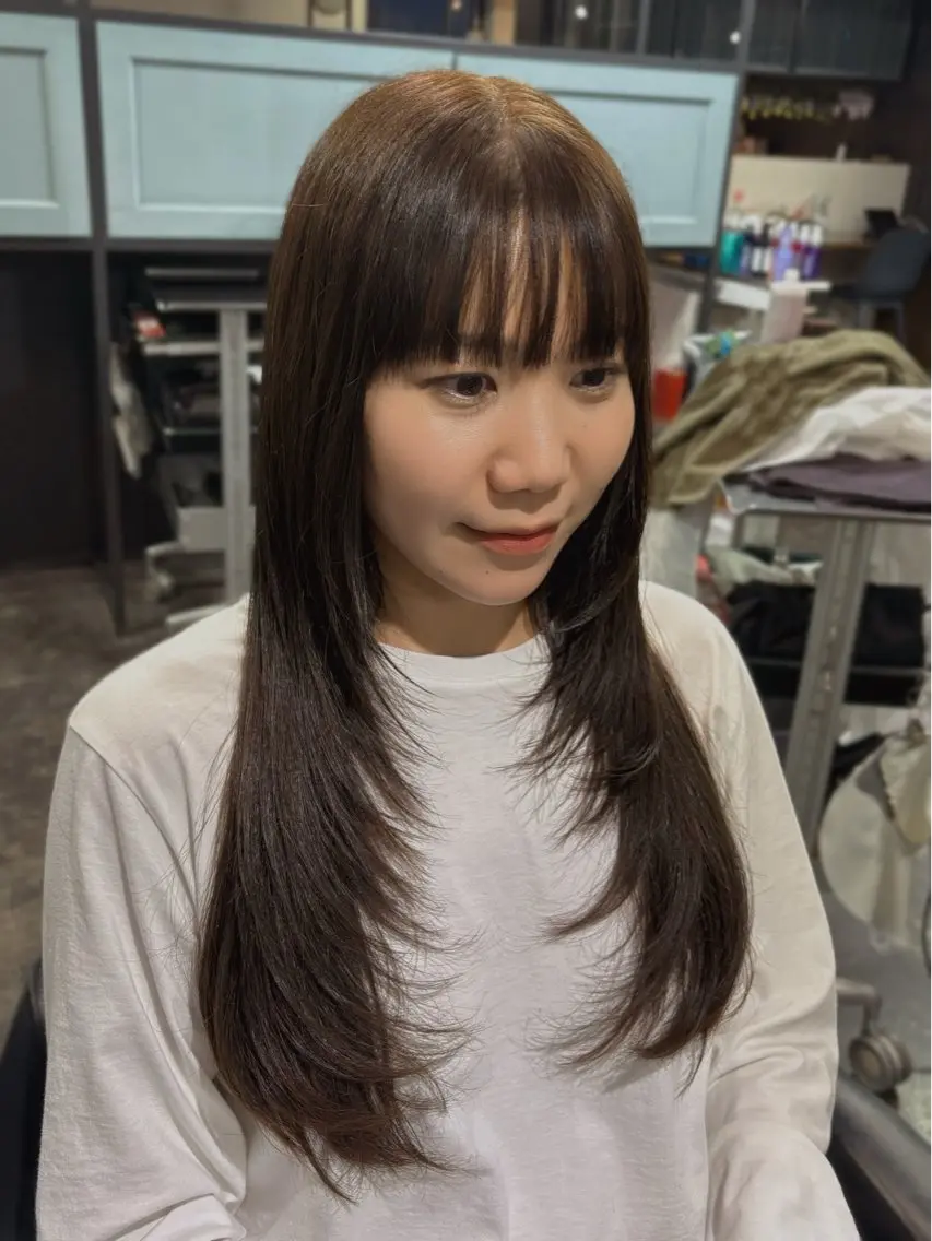 ロング レイヤーカット カット ヘアカラー トリートメント 韓国ヘア/縮毛矯正 /レイヤー🫧ユイカのヘアスタイル