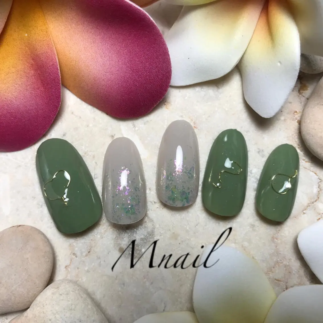 ネイル オーロラネイル キラキラネイル M nail 市原市ちはら台のネイルデザイン