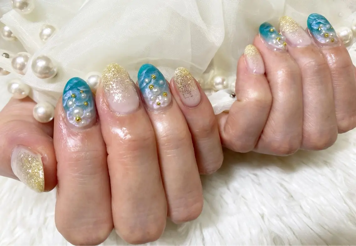ネイル 持ち込み 夏ネイル ハンドネイル ネイルサロン nail_upのネイルデザイン