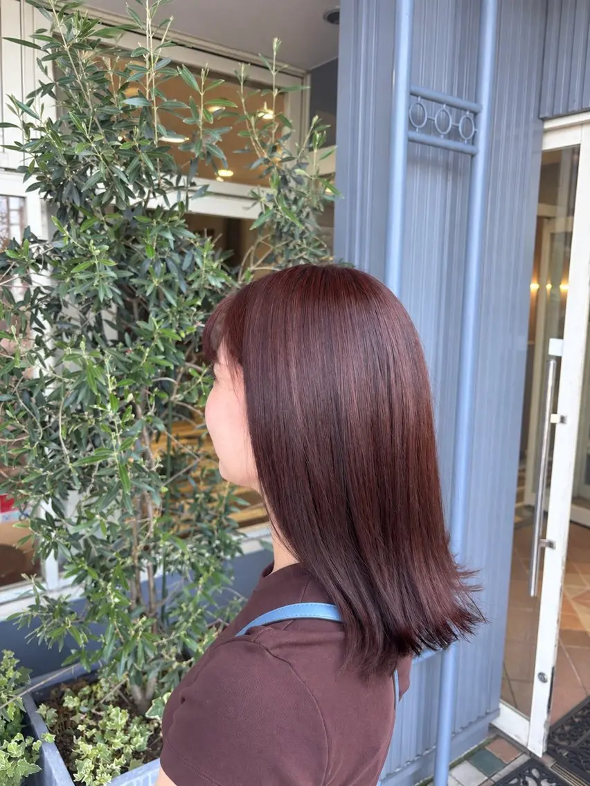 ミディアム ヘアカラー 新酒 麗都のヘアスタイル