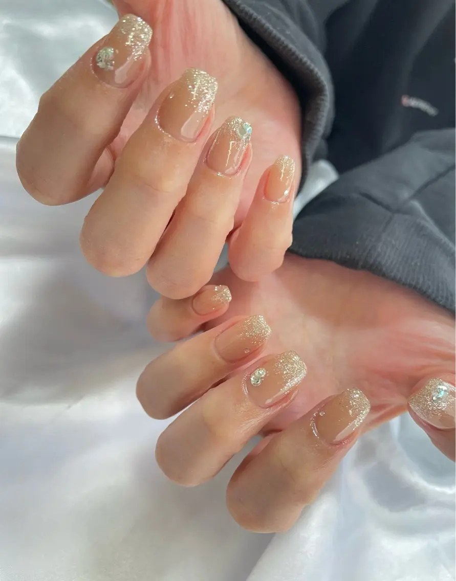 ネイル ラメ(グリッター) ストーンネイル ハンドネイル Mare nailのネイルデザイン