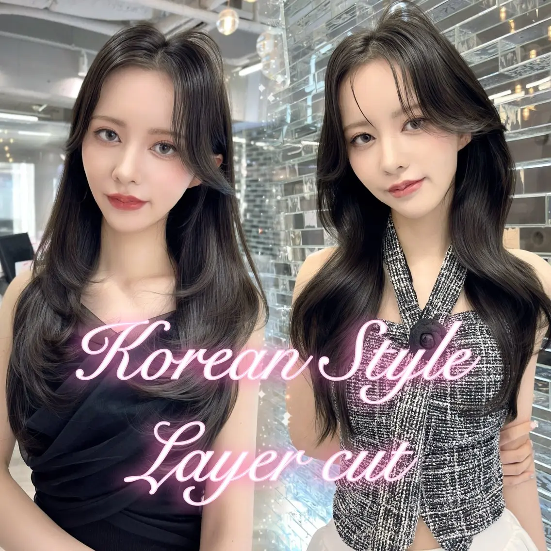 ロング カラー カット ヘアカラー レイヤー/髪質改善 縮毛/ハッシュカットのヘアスタイル