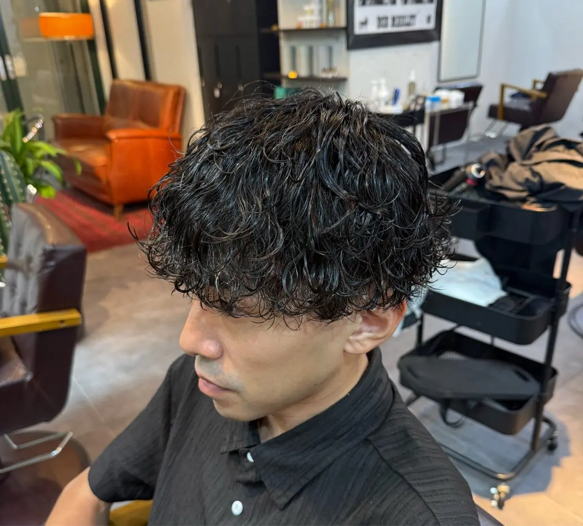 ミディアム パーマ メンズ カット パーマ HARBOR ゆづきのヘアスタイル