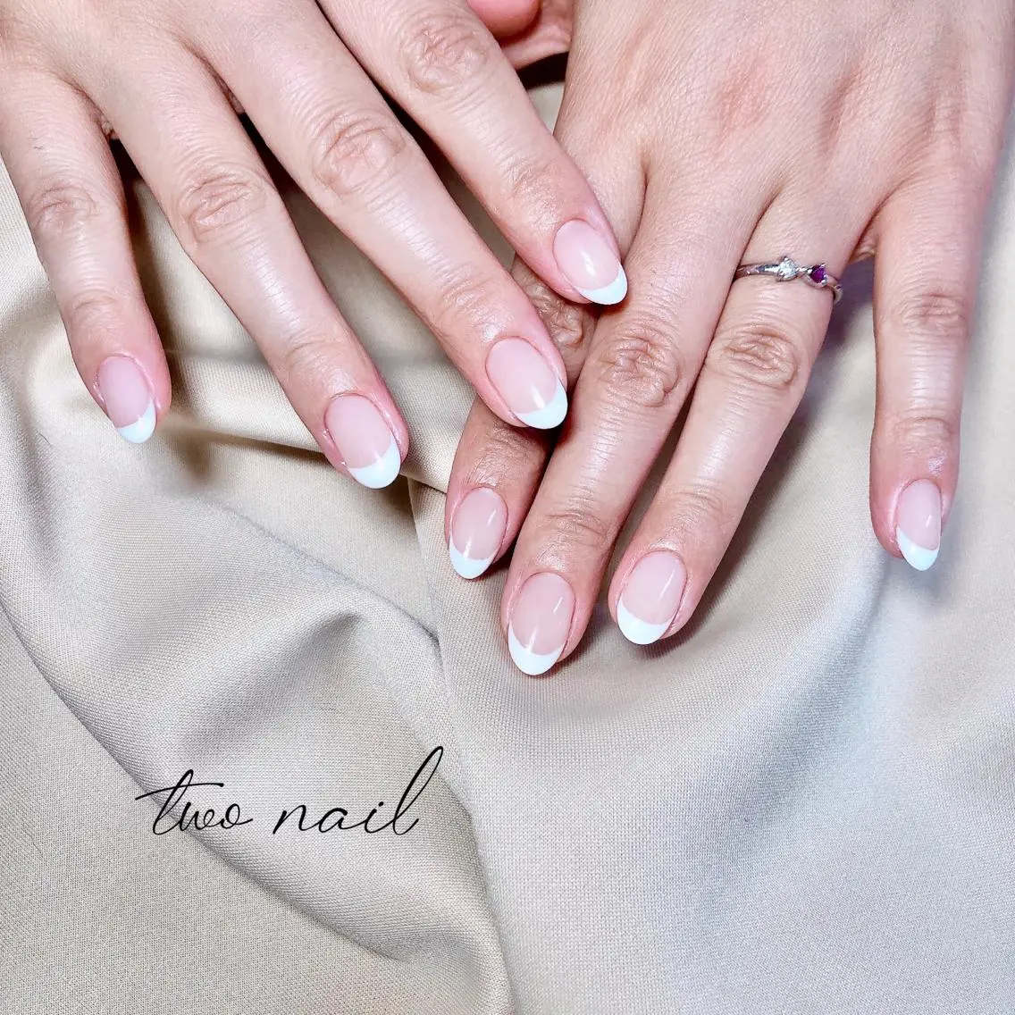 ネイル アートネイル フットネイル ハート ニュアンスネイル ホワイト two nailのネイルデザイン