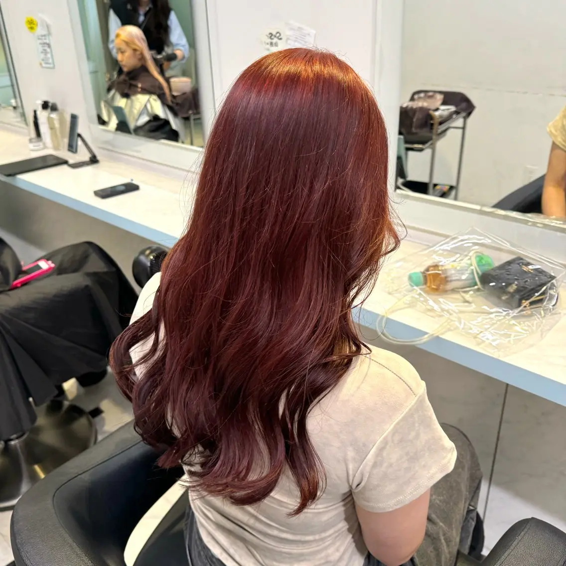 セミロング カラー ヘアカラー トリートメント ヘッドスパ ヘアセット 暖色🩷透明感カラー ♡Maika♡のヘアスタイル