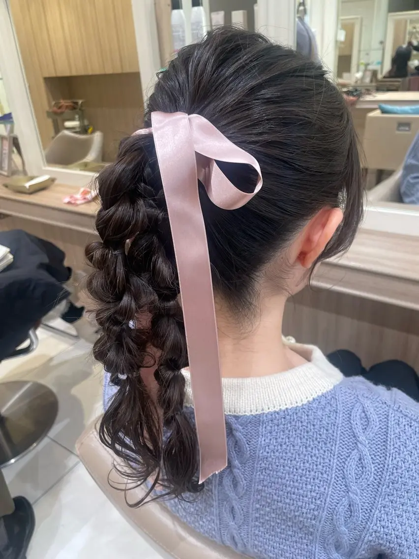 ロング ヘアアレンジ ヘアセット 韓国ヘアメイク🎀/ 縮毛矯正✨山本媛香のヘアスタイル