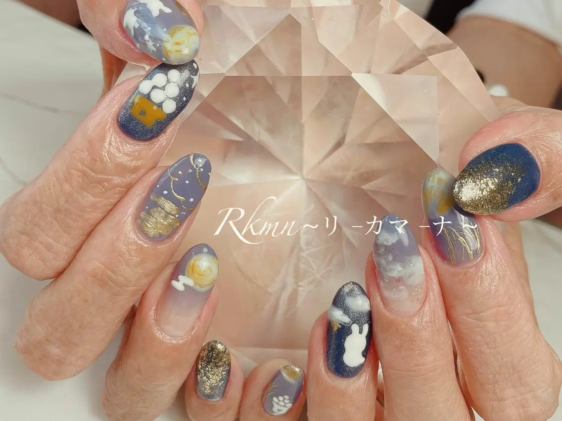 ネイル アートネイル 春ネイル ハンドネイル フットネイル ハンドケア Rkmn ~リ-カマ-ナ~のネイルデザイン
