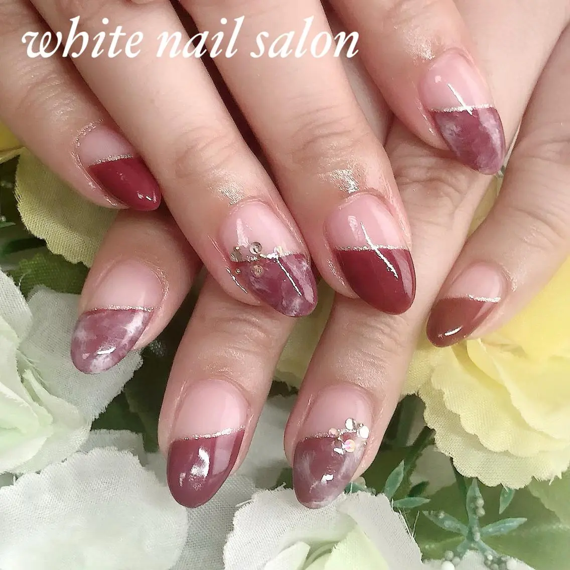 ネイル ジェルネイル ハードジェル 持ち込み ソフトジェル ハンドネイル white nail salonのネイルデザイン