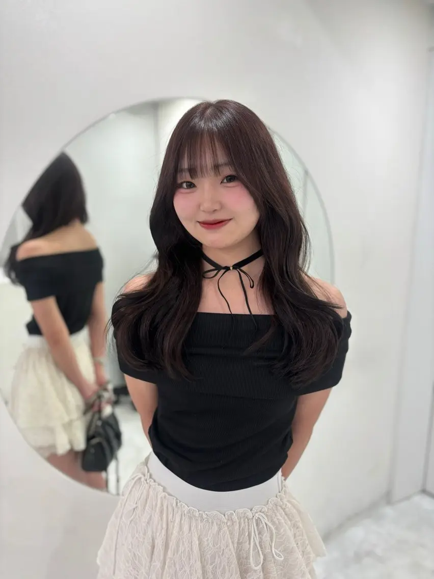 ロング カット ヘアカラー トリートメント ヘッドスパ ヘアセット 🎀暖色カラー🎀 韓国ヘア まなかのヘアスタイル