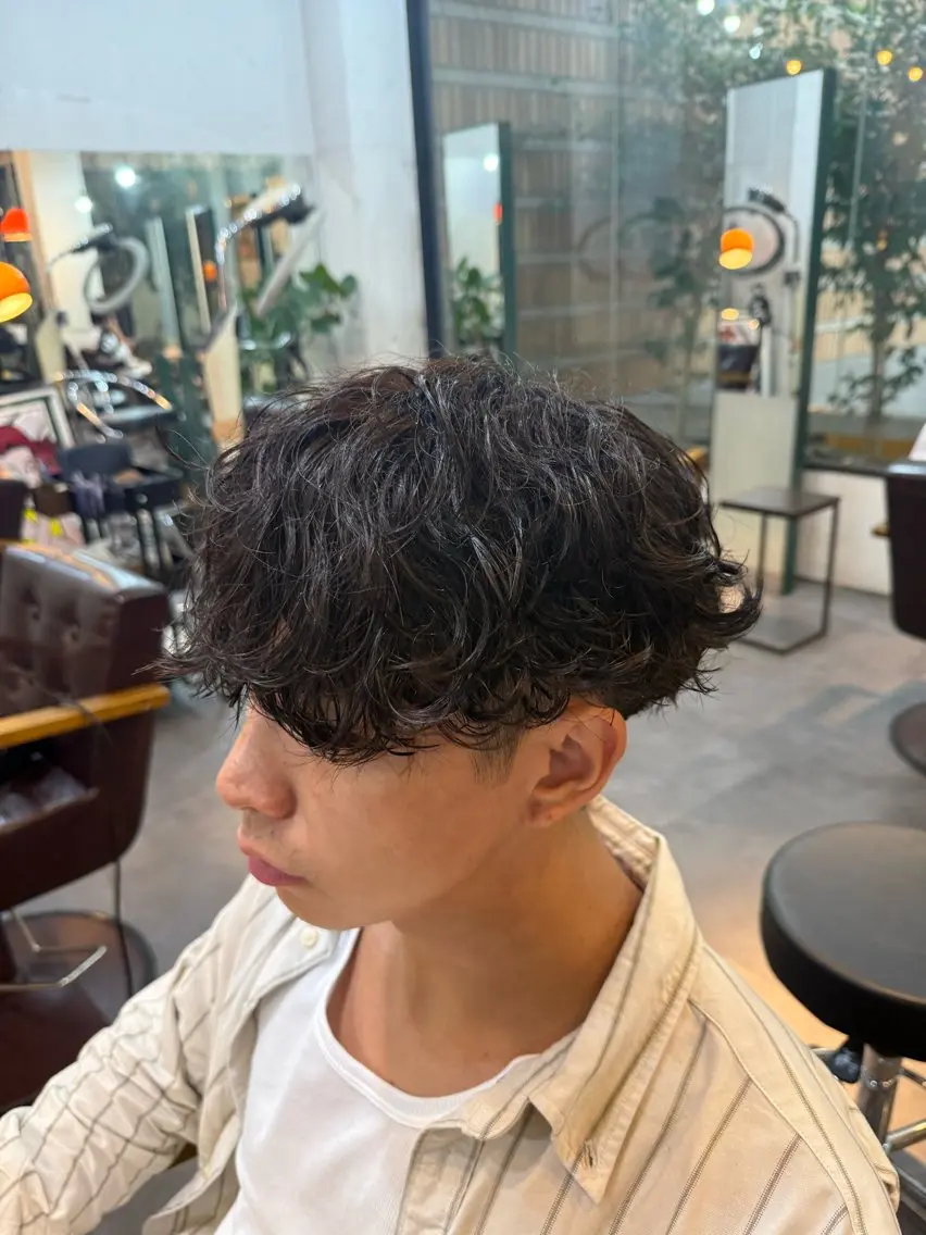 ミディアム パーマ メンズ カット パーマ HARBOR ゆづきのヘアスタイル