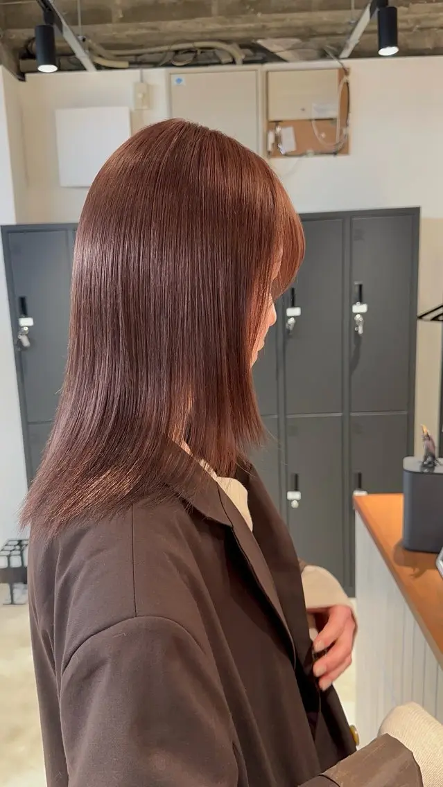 ミディアム カラー ヘアカラー トリートメント Delight 松田響輝のヘアスタイル