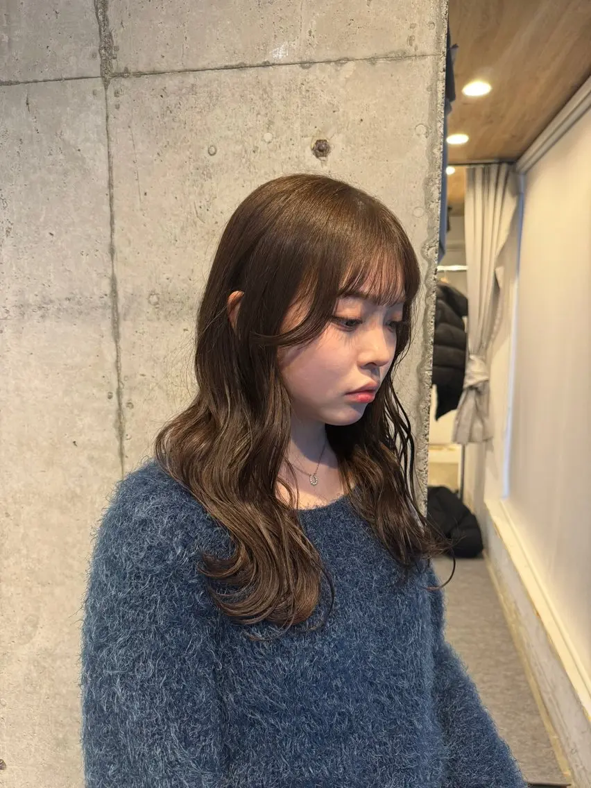 セミロング カット ヘアカラー トリートメント ベージュカラー/新潟 カラー特化/落合優吾のヘアスタイル