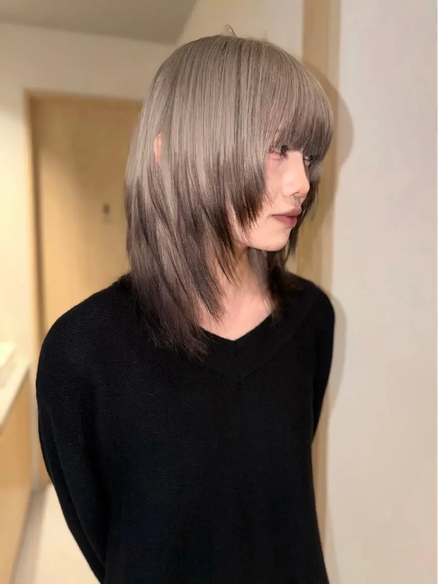 ミディアム カラー ヘアカラー 岡山ハイトーン・ ルーツカラー/こもものヘアスタイル