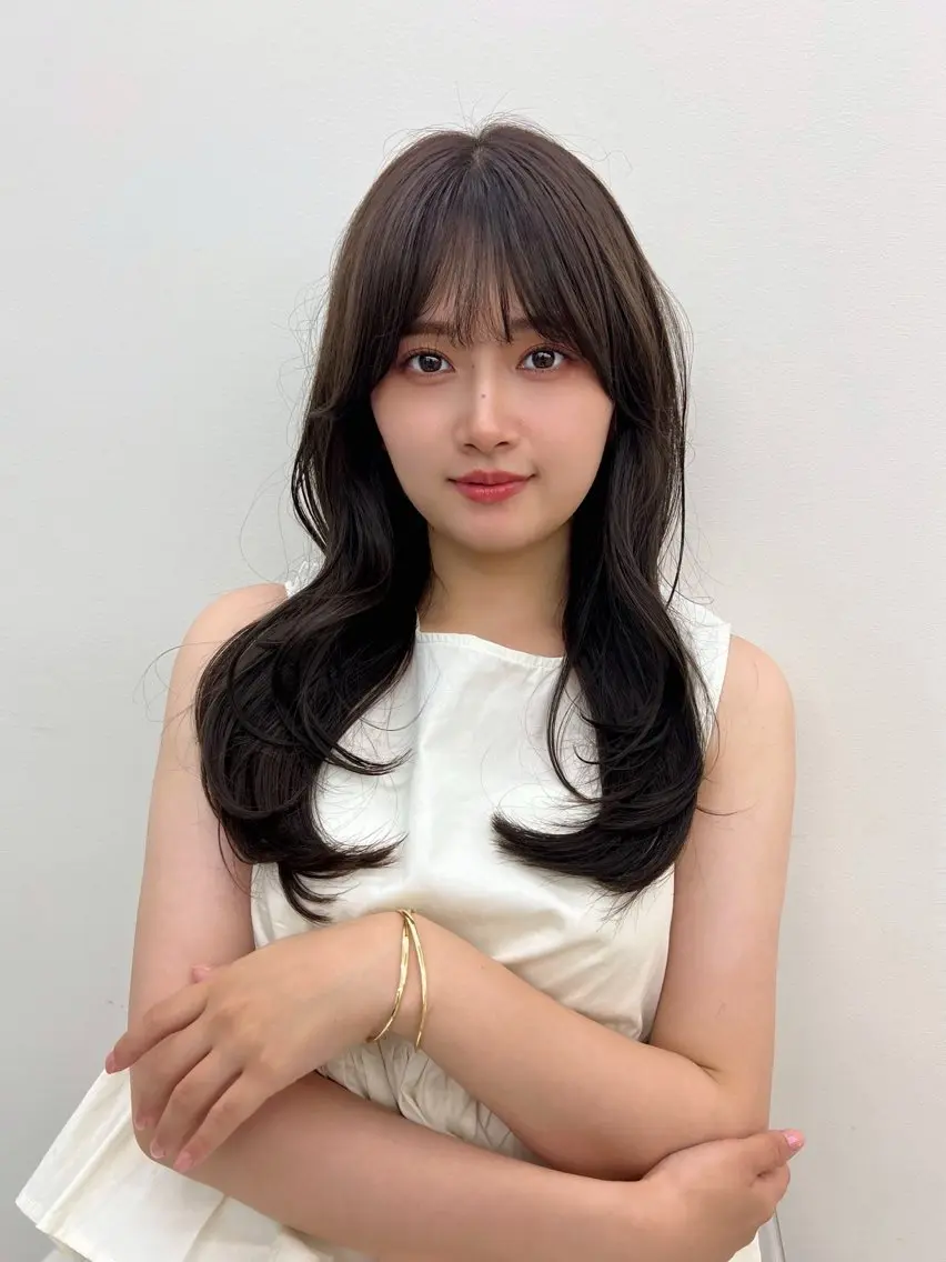 ロング カット Sanaダブルカラー ✨️パルコ徒歩1分のヘアスタイル