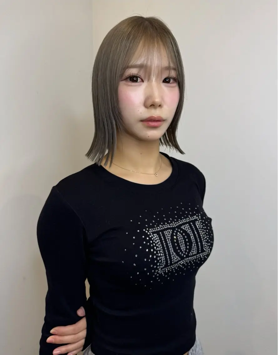 ショート ボブ ヘアカラー トリートメント 韓国風 はやお🇰🇷のヘアスタイル