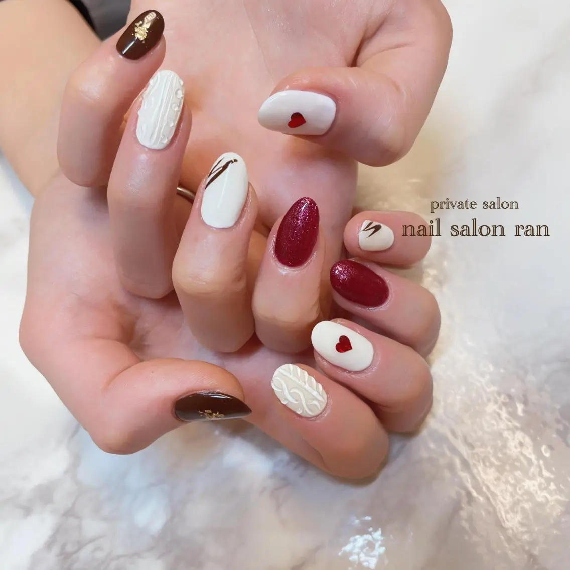 ネイル 持ち込み バレンタイン nailsalon ranのネイルデザイン