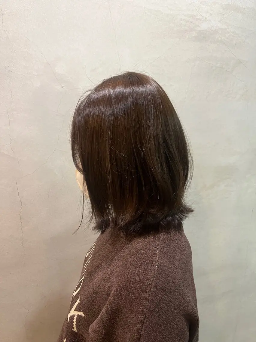ミディアム カラー ブラウンカラー 山根 桜のヘアスタイル