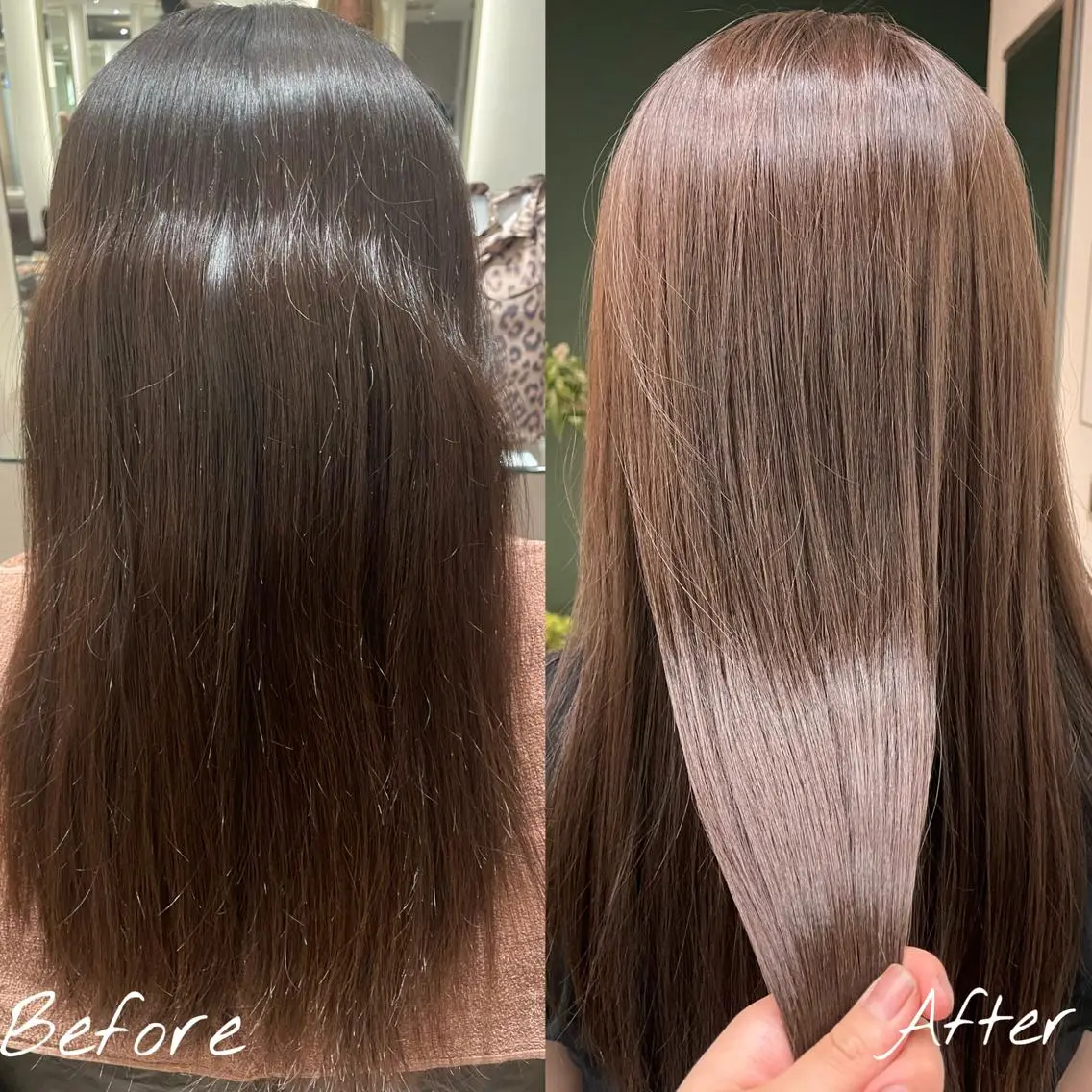 ロング カラー ブリーチ ブリーチなしカラー ひなた あゆみのヘアスタイル