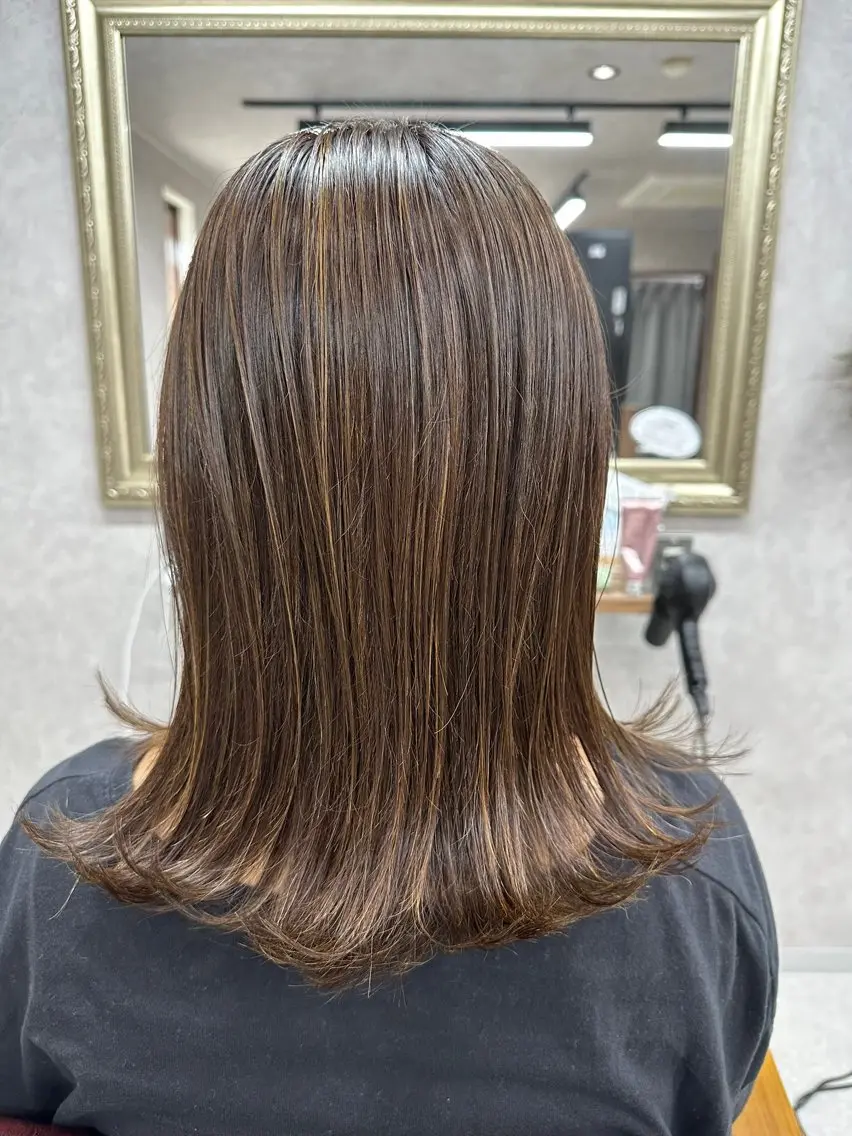セミロング カラー 髪質改善 髪質改善サロン Lien深井店のヘアスタイル
