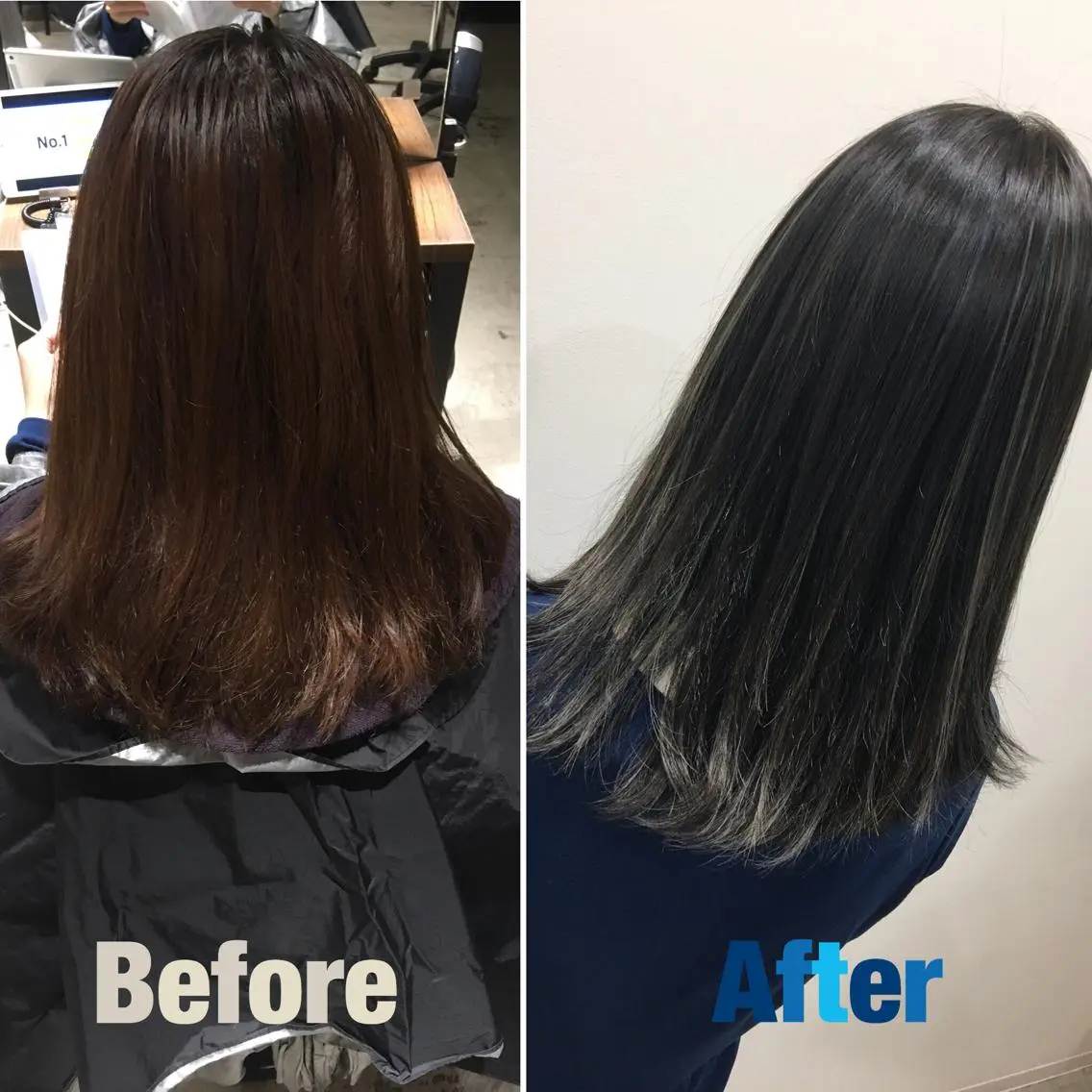 ミディアム カラー 朝3秒で前髪が決まる ✂️ヒロのヘアスタイル