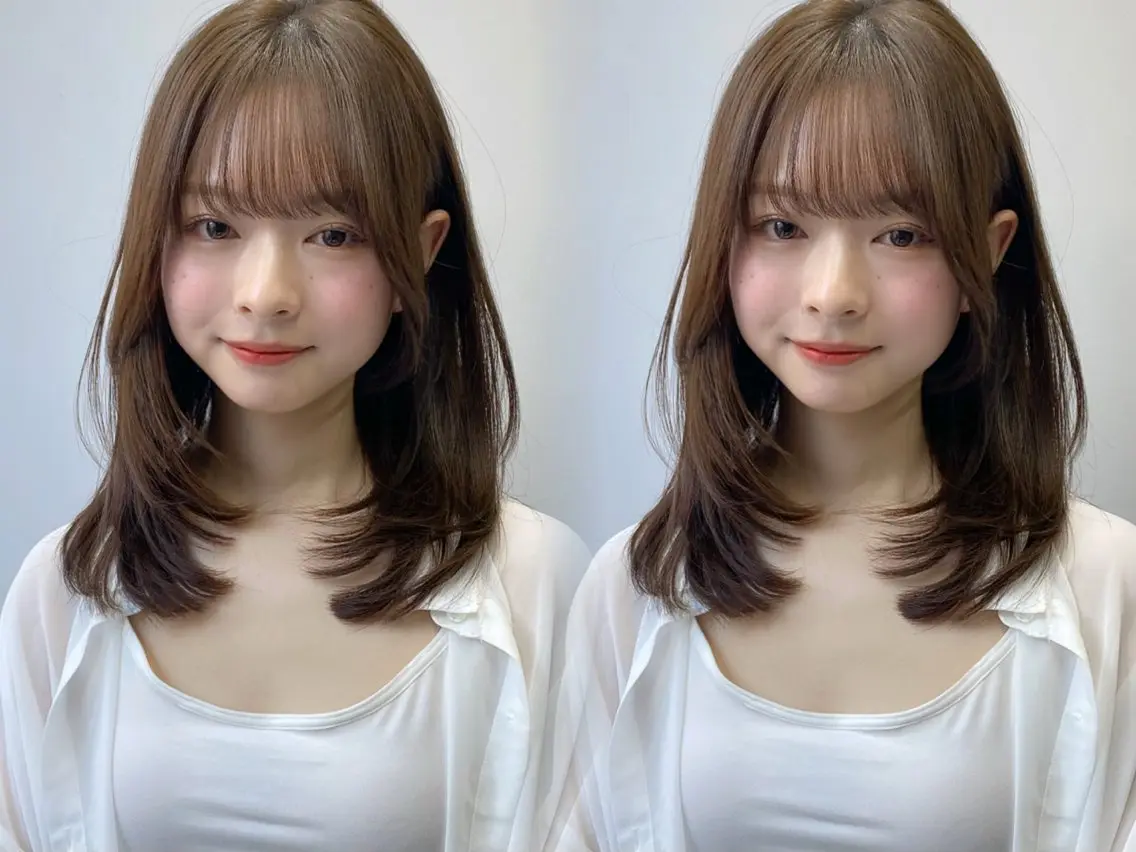 セミロング カラー レイヤーカット 縮毛矯正 カット ヘアカラー 縮毛矯正 トリートメント レイヤー×髪質改善✨ 渋谷/佐藤侑哉のヘアスタイル