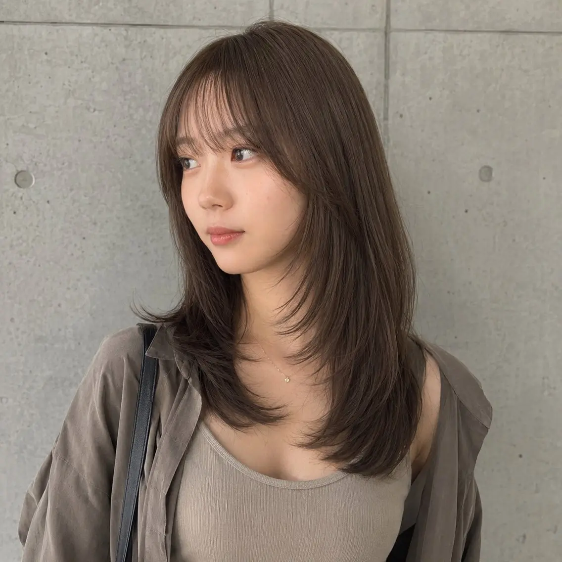 ロング カラー カット ヘアカラー トリートメント 盛れる顔まわりカット 髪質改善/渋谷/れんのヘアスタイル