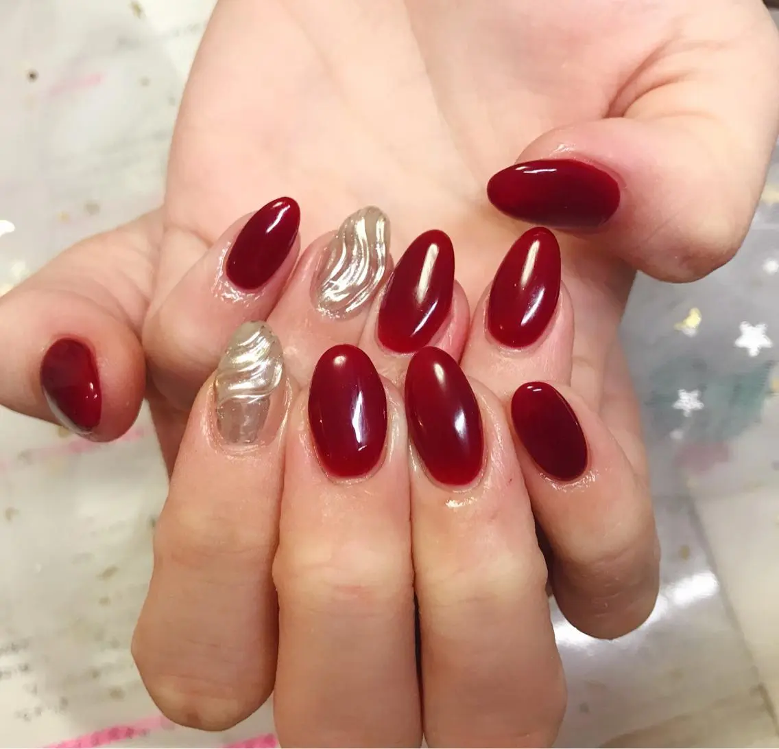 ショート カラー ネイル アートネイル ミラーネイル スカルプネイル Q Free nailsのネイルデザイン