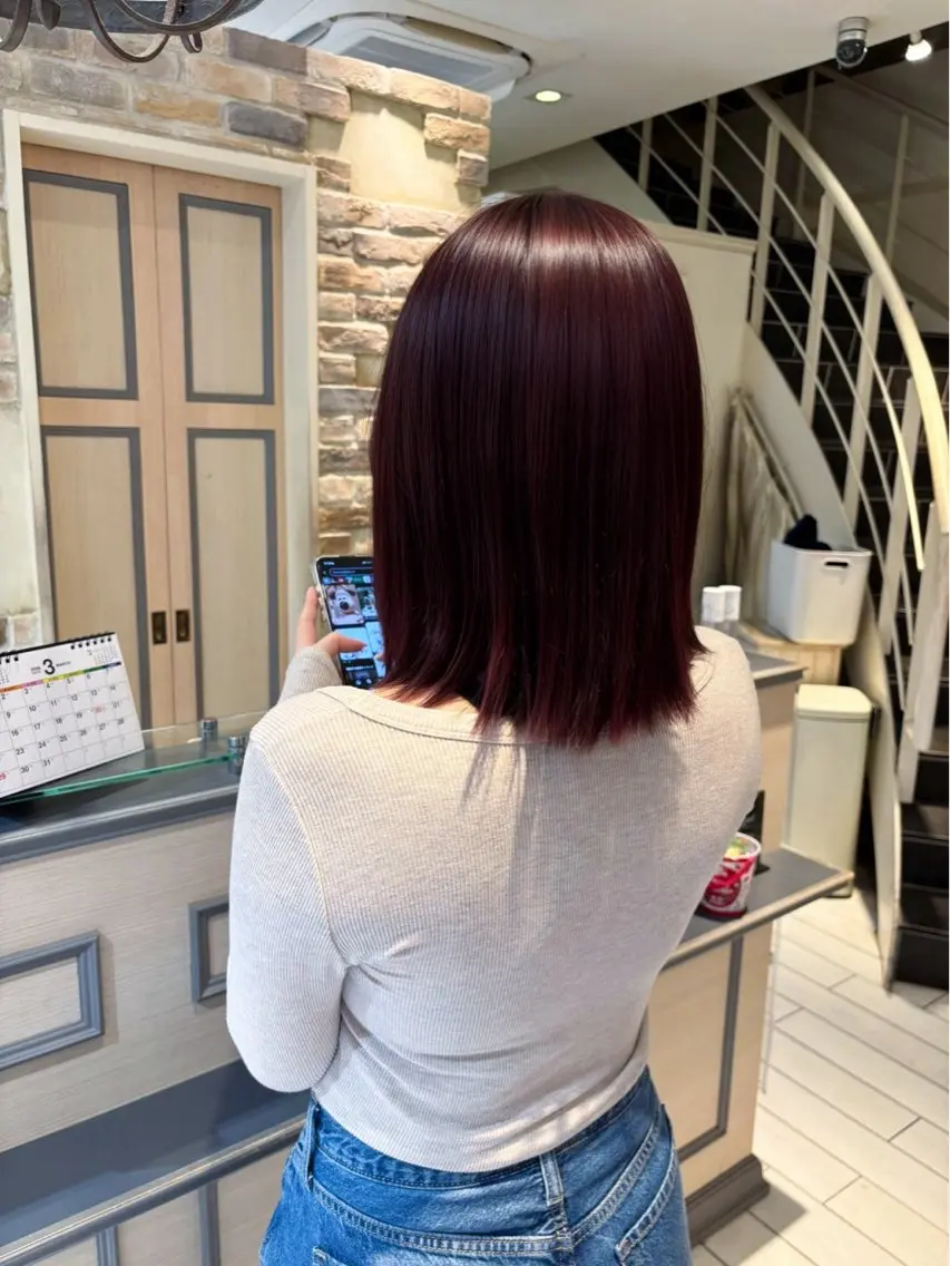 ミディアム カラー ヘアカラー karin綱島店 ❤︎カラーモデルのヘアスタイル