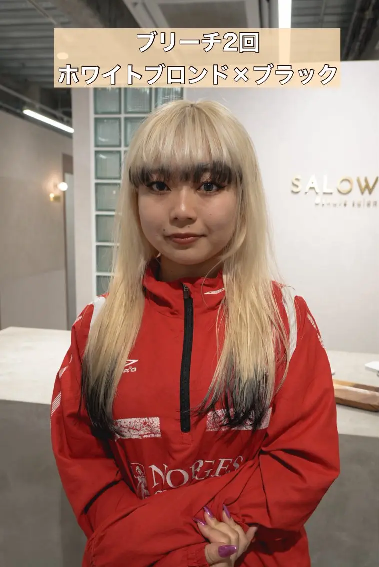 ロング カラー 黒髪 ブロンド ホワイトブロンド ヘアカラー トリートメント 鈴木/ボブ/ ミルクティー/ピンクのヘアスタイル