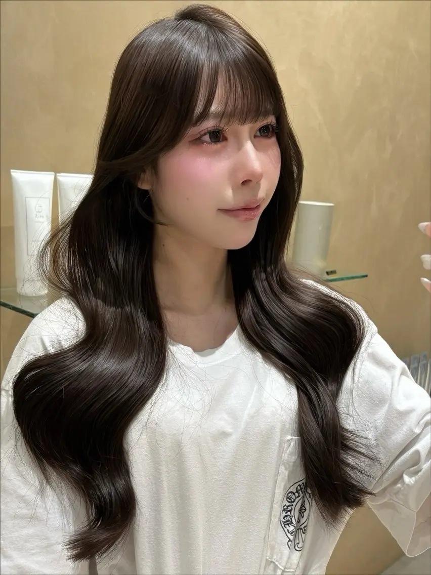 ロング カラー ブラウンカラー 渋谷の小さな美容室 🫧🪽愛子のヘアスタイル