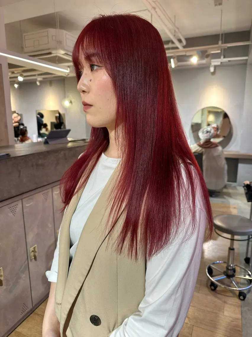 ロング カラー ヘアカラー 美髪・シールエクステ ホソタニリョウコのヘアスタイル